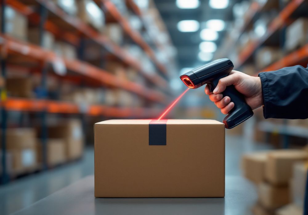 Barkod ve ISO — depoda barkod okuyucu ile paket taranıyor